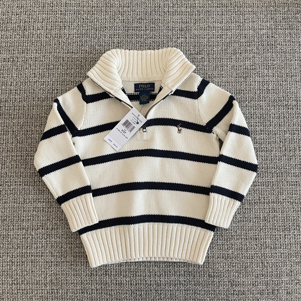 3T Polo Ralph Lauren 1/2 Zip Cotton sweater